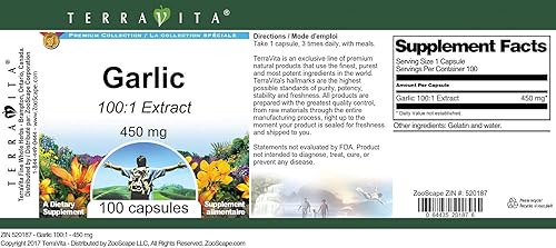 Miniatura 3 de TerraVita Ajo 1001-450 mg (100 Cápsulas, ZIN 520187)