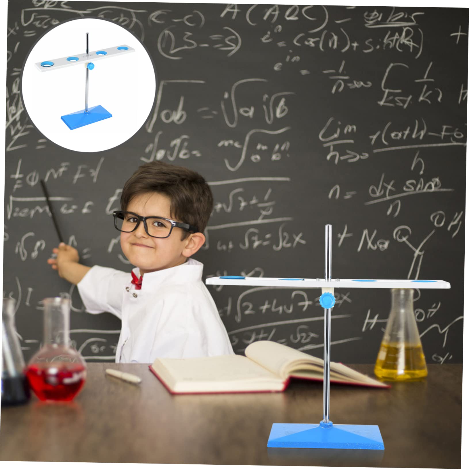NAMOARLY 4-Hole Funnel Stand Holder Lab Solvent Filtration System Iron Funnel Rack for Experiment and Space-Saving