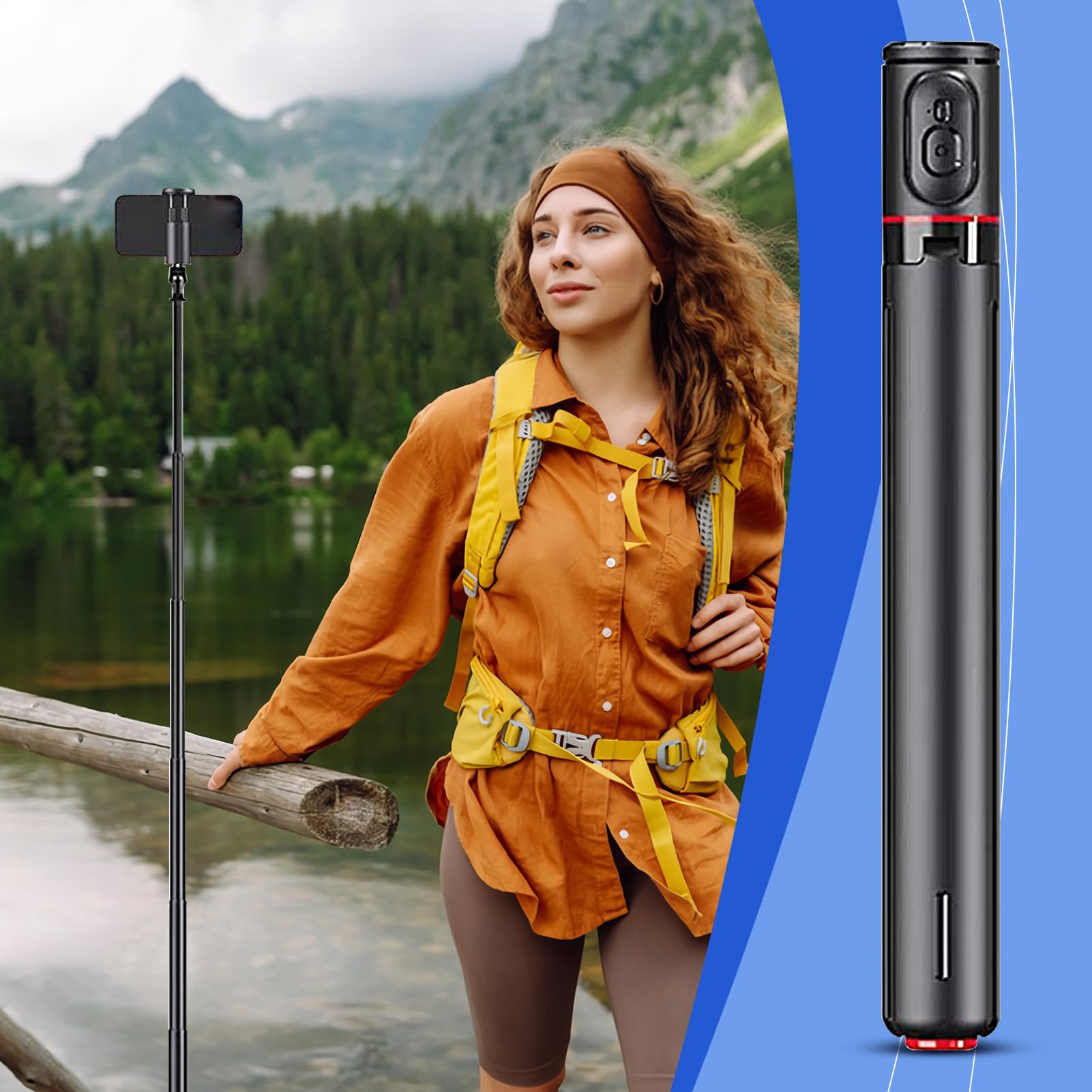 Selfie Stick Telefono Supporto Magnetico Rotante A 360 Gradi | Selfie Stick Treppiede Live Streaming E Registrazione Video Per Palestra Cucina Backpacking Famiglia