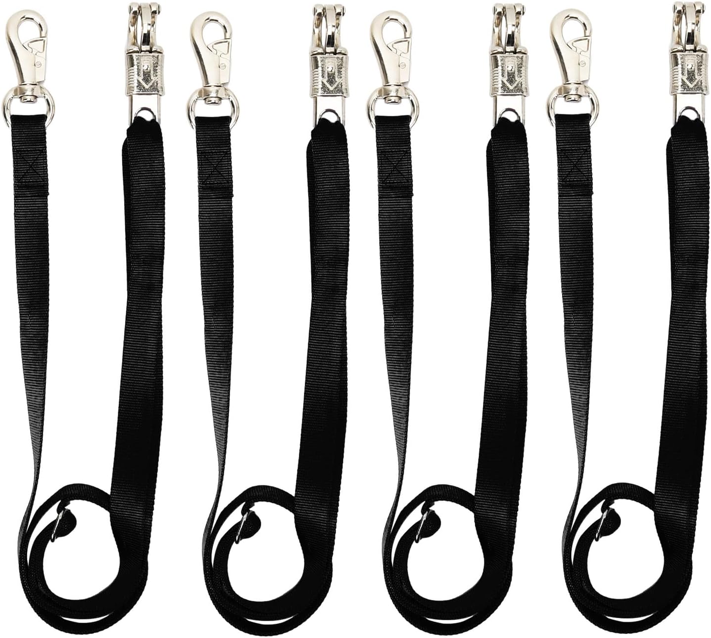 Cross Ties for Horse, 4 Pack Adjustable Nylon Cross Ties Horse Trailer Tie with Panic Snap and Bull Snap,Adjustable Length from 44.5-78.5 Inch,Black