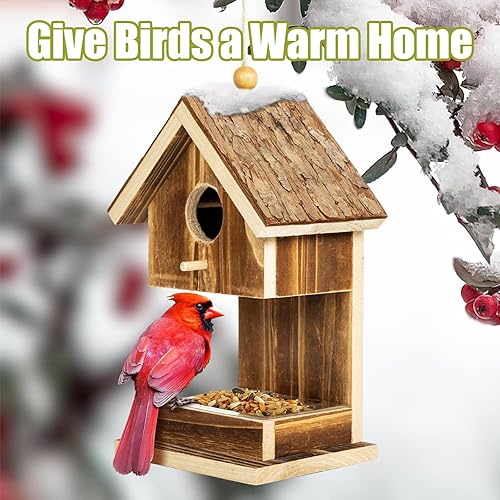 Miniatura 6 de Casas de pájaros para colgar en el exterior, comedero para colibríes, cardenal Wren, pájaros silvestres, pájaros silvestres, pequeña casa de pájaros