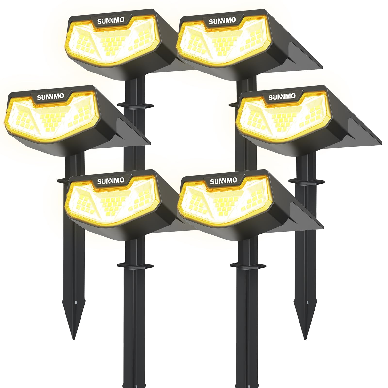 SUNNMO Luces Solares LED Exterior Jardin, 6 Piezas Focos LED Exterior Solares Jardin Potentes 32LED 3 Modos de Luz, Imp…