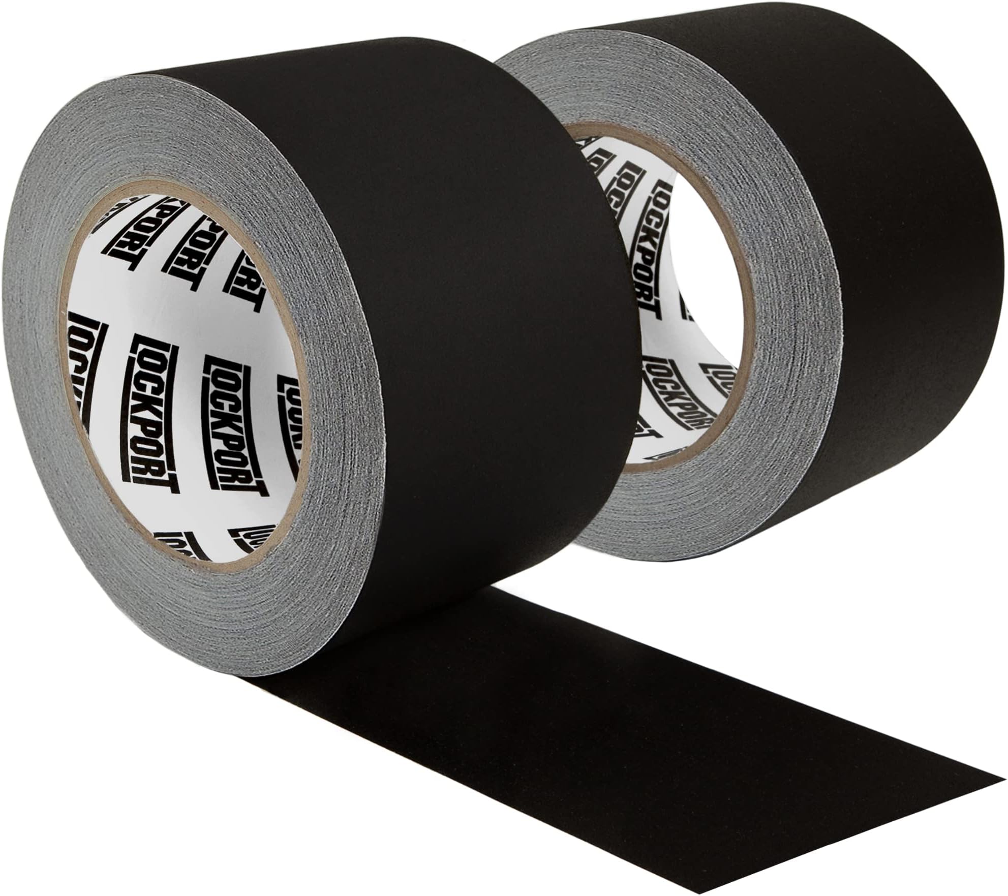 Lockport Black Gaffers Tape 3 inch x 30 Yards - 2 Pack Pro Black Gaff Tape - No Residue, Water Resistant, Non-Reflective, Easy Tear - Multipurpose
