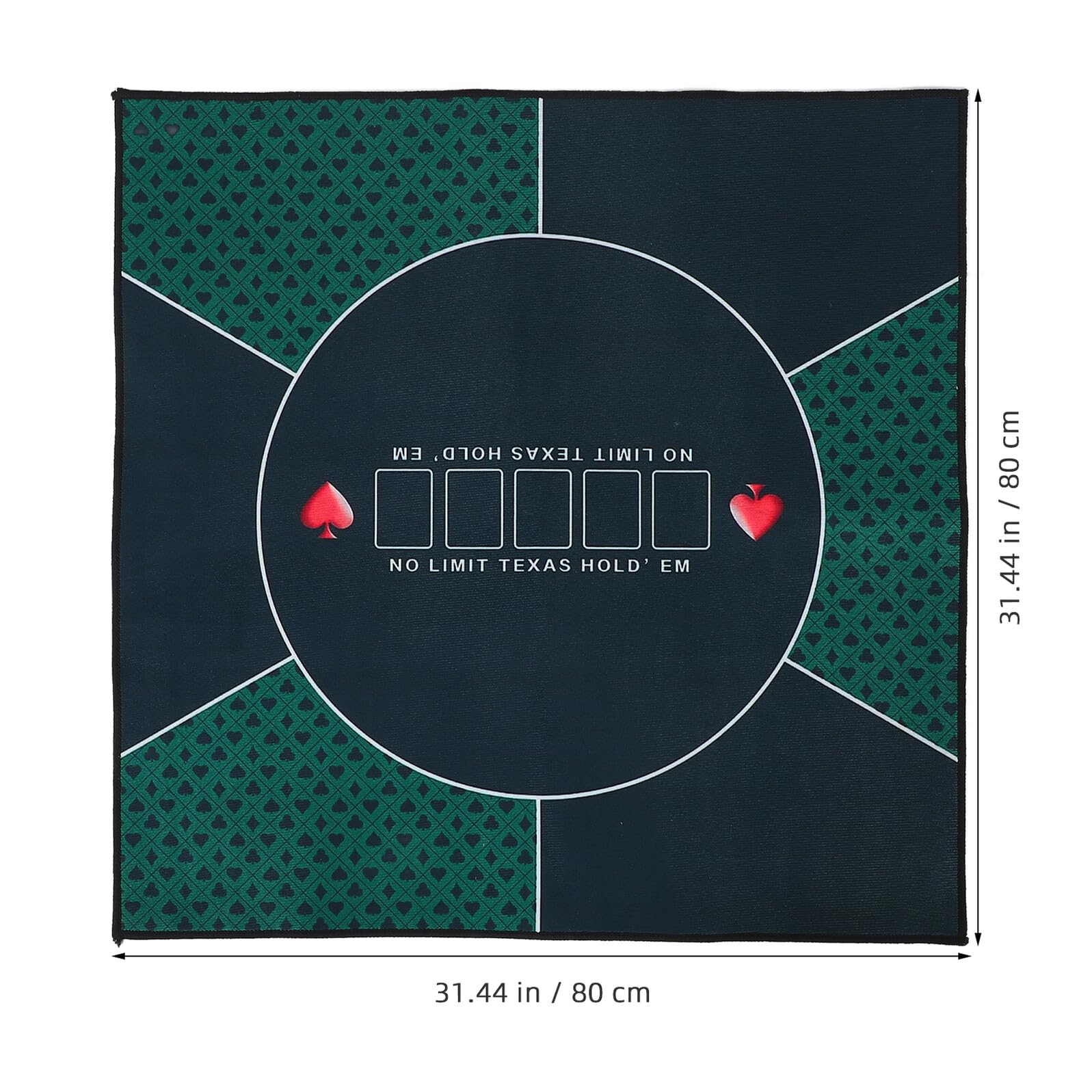 Tapis de Table de Poker Rectangulaire Vert en Tissu à Motif Imprimé