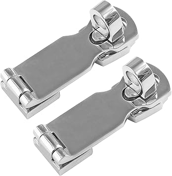 Bonsicoky 2Pcs Marine Grade 316 Stainless Steel Door Hasps, 3 Inch Heavy Duty Swivel Safety Hasp with Turning Padlock Eye Mount