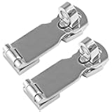Bonsicoky 2Pcs Marine Grade 316 Stainless Steel Door Hasps, 3 Inch Heavy Duty Swivel Safety Hasp with Turning Padlock Eye Mount