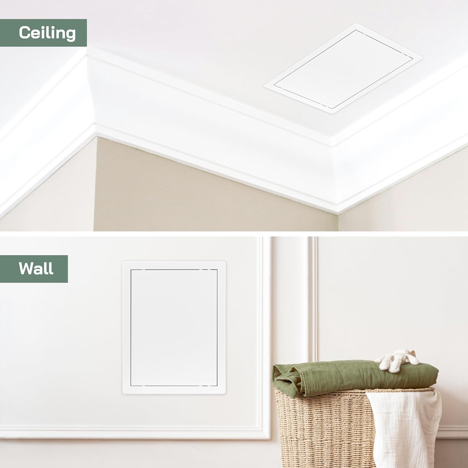 Vent Systems White ABS Plastic - Access Panel 10 x 13 Inch - Pack of 2 - Access Door for Drywall, Wall and Ceiling Electrical and Plumbing Service Wall Hole Cover, Exterior Dimensions 10.6x13.7 Inches