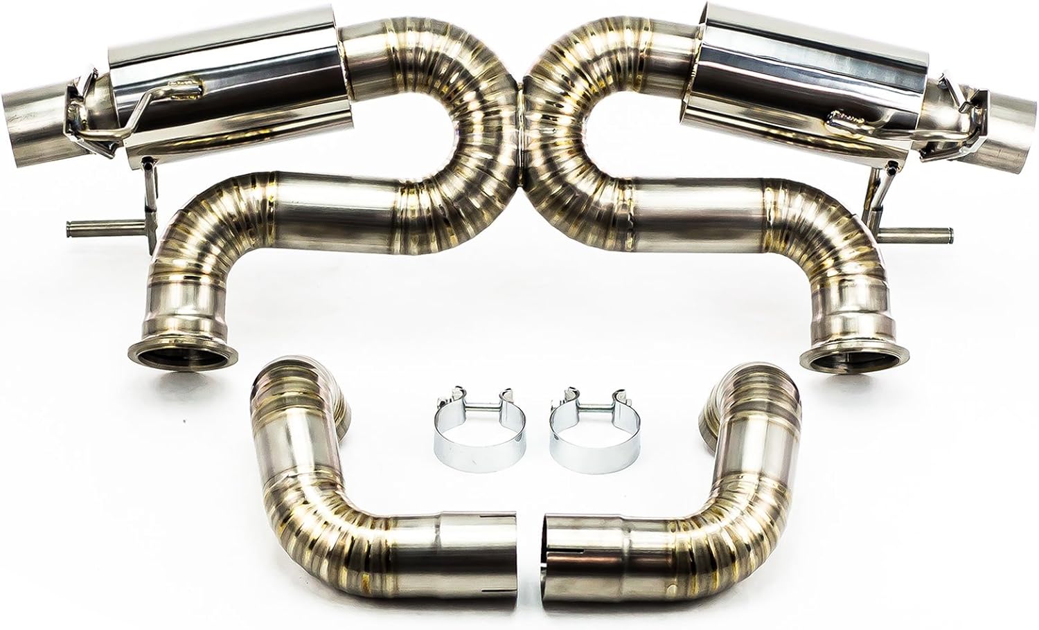 Rev9(CB-301-TI) Cat-Back Exhaust, Titanium, 3 Inch, compatible with Audi R8 5.2L V10 2009-12(13-15 Models Requires Hanger Modification)