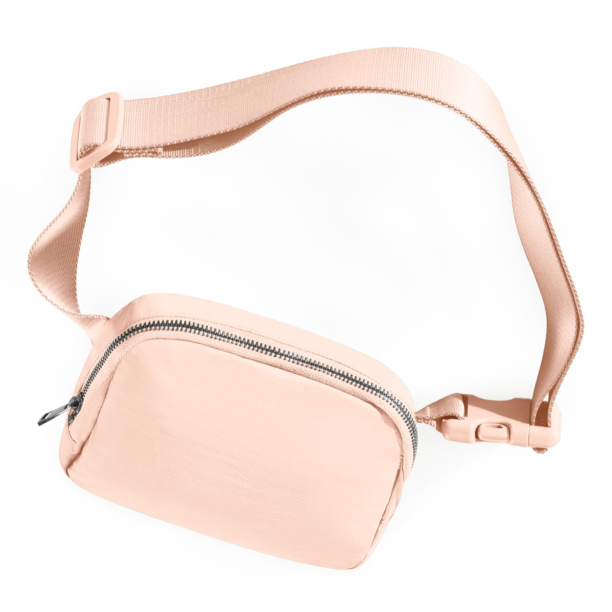 ODODOS Unisex Mini Belt Bag with Adjustable Strap Small Fanny Pack for Workout Running Traveling Hiking, Pale Coral