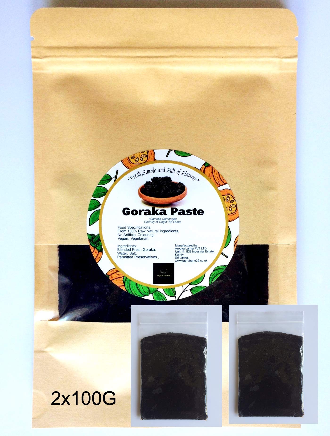Goraka Paste - 200 g, Blended Authentic Sri Lankan Fresh Goraka (Garcinia Cambodia) - No Artificial Colouring, Vegan / Vegetarian - கோரகா