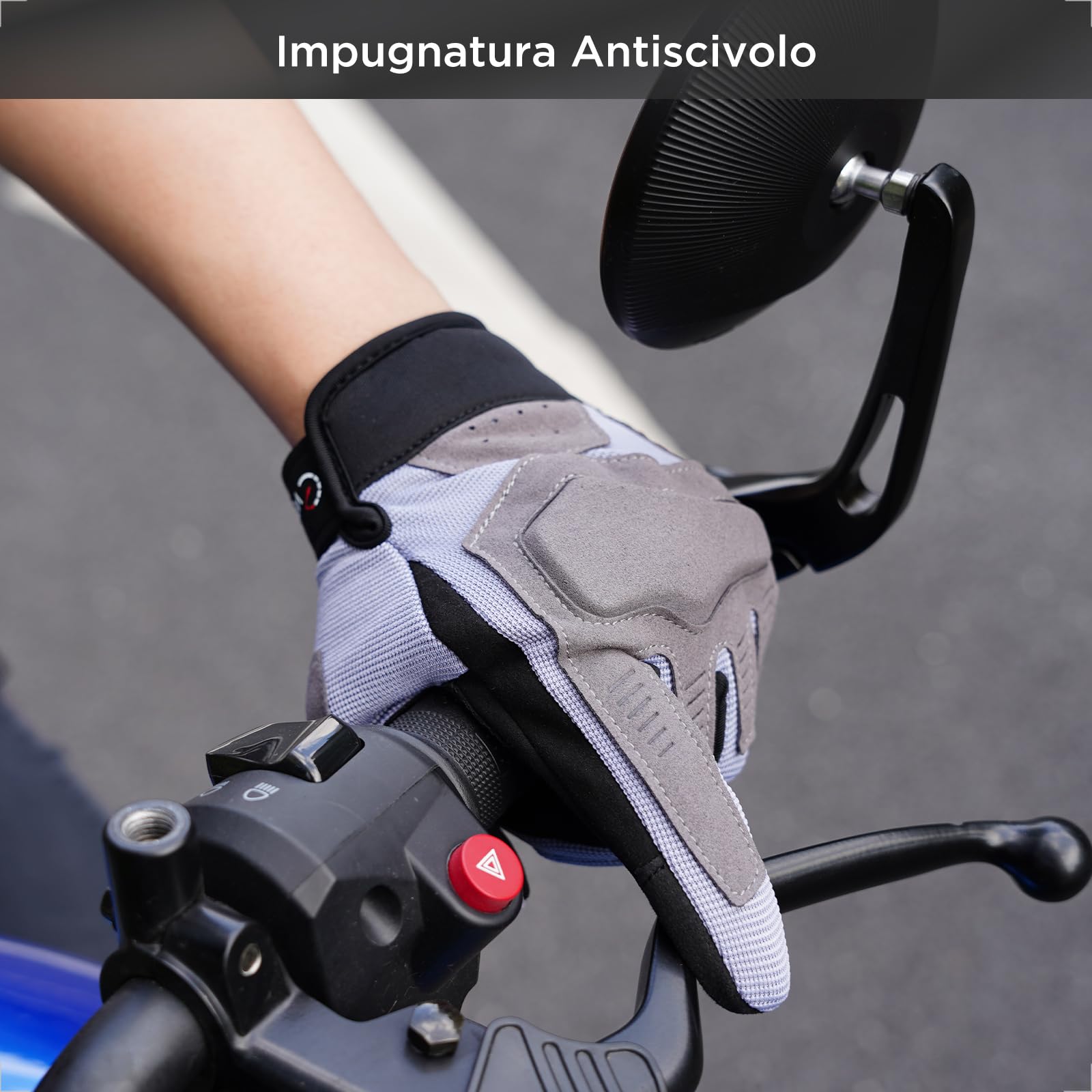 evermotor Guanti da moto, guanti da moto uomo donna, guanti estivi touchscreen per moto, motocross, scooter, ciclomotore, quad, ATV, mountain bike