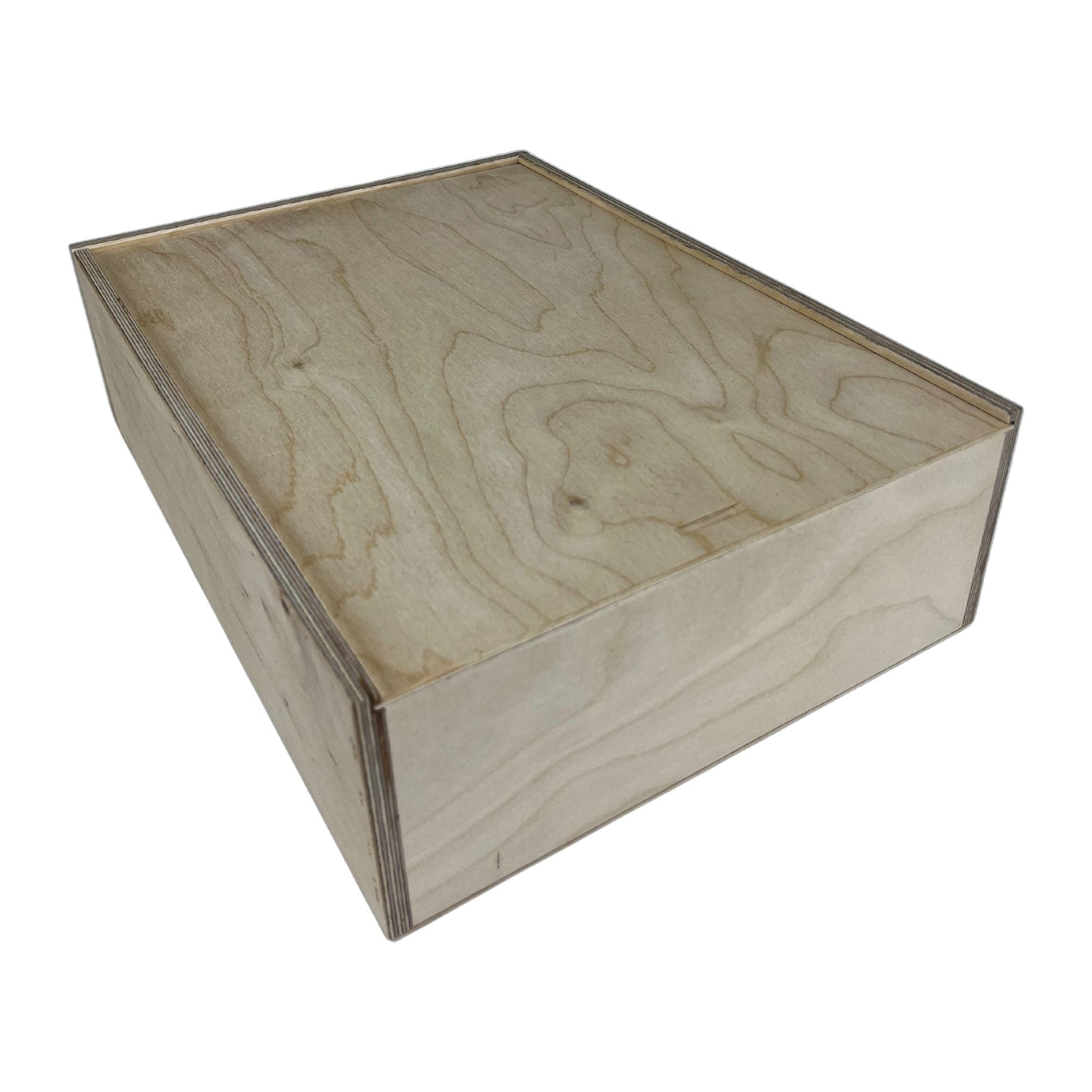 Plastard 5er-Set Geschenkebox Aufbewahrungsbox aus Holz mit Schiebedeckel | Hand gemacht in der Lebenshilfe, 37 x 24 x 10,5 cm, Deko-Box unlackiert, Naturholz Kiste für Geschenke, Erinnerung