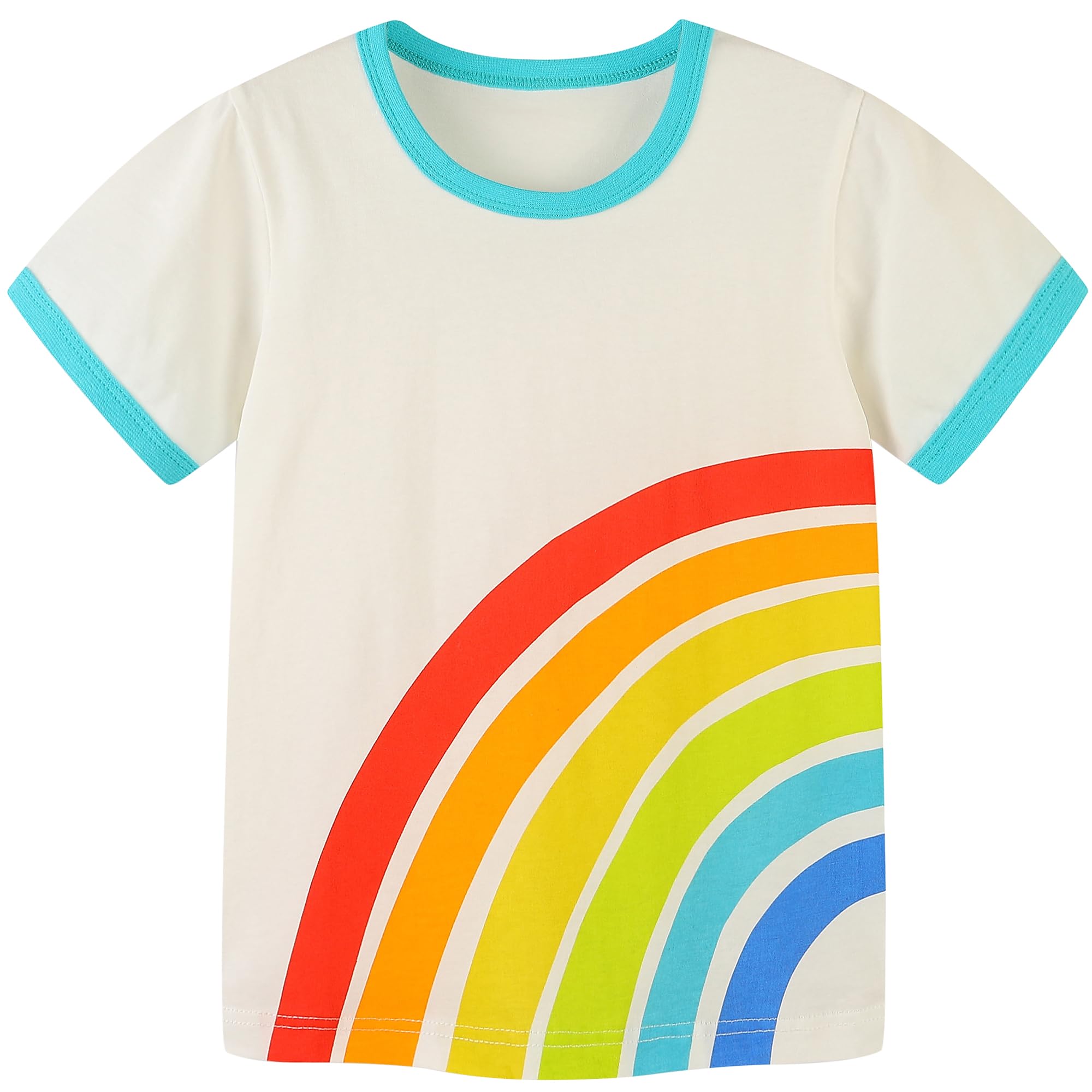 AIWUHE Toddler T Shirts Cotton Summer Tshirts Boys Girls Short Sleeve Tee Tops Casual Graphic Clothes Crew Neck Shirts 2-6Y