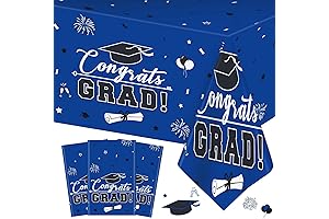 Shimmering Blue Graduation Tablecloth for Class of 2024: Celebrate Your Special Day with Elegance