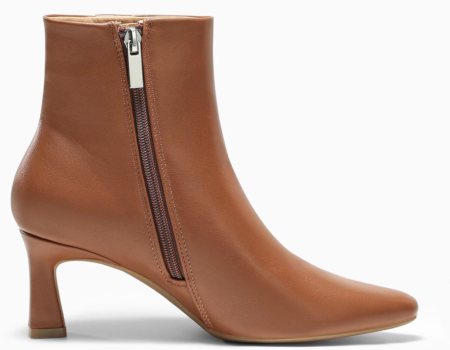 Coutgo Womens Ankle Boots Kitten Low Heel Closed Pointed Booties Side Zipper Winter Dress Shoes - Image 4