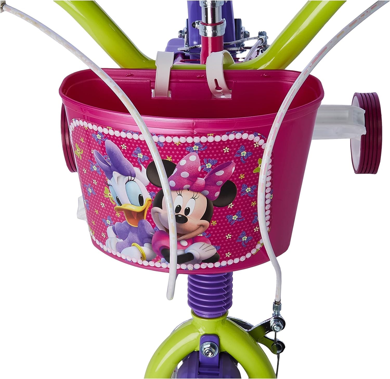 Bicicletta Minnie 14 Pollici con Stabilizzatori, Portabambole e Cestino Anteriore Made in Italy