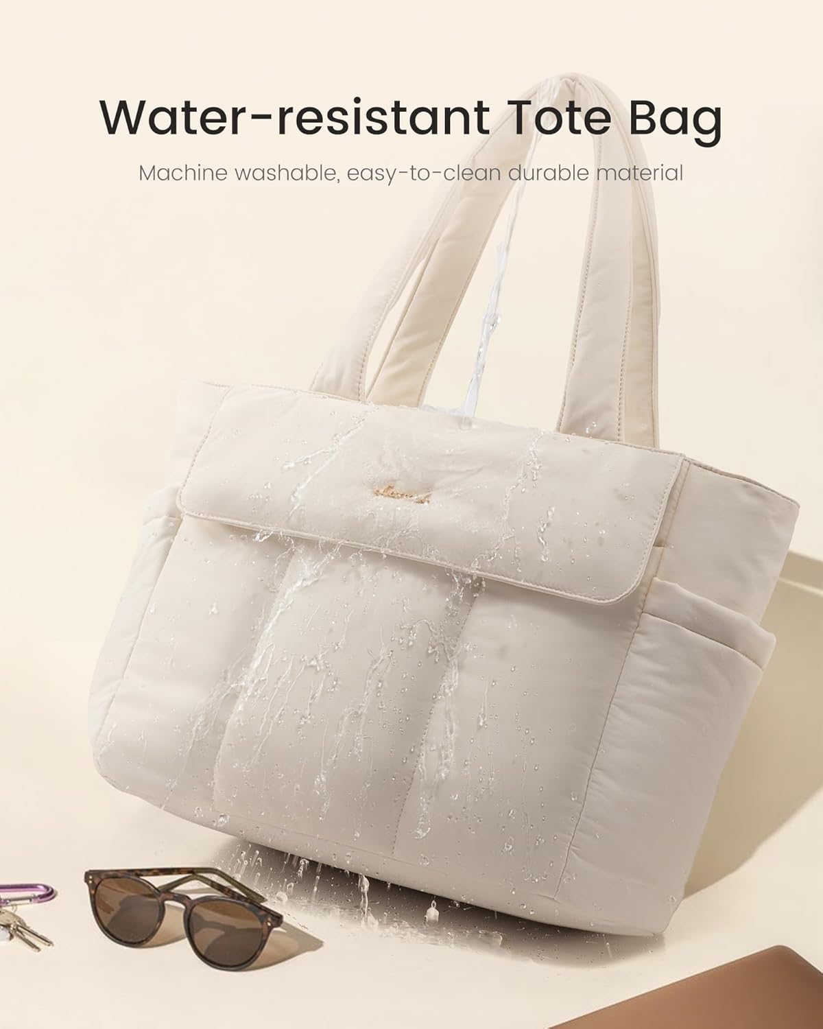 LOVEVOOK Laptop Bag for Women Puffer Work Tote Bags Lightweight Large Computer Bag Purse for Teacher Nurse Travel Daily - Image 7