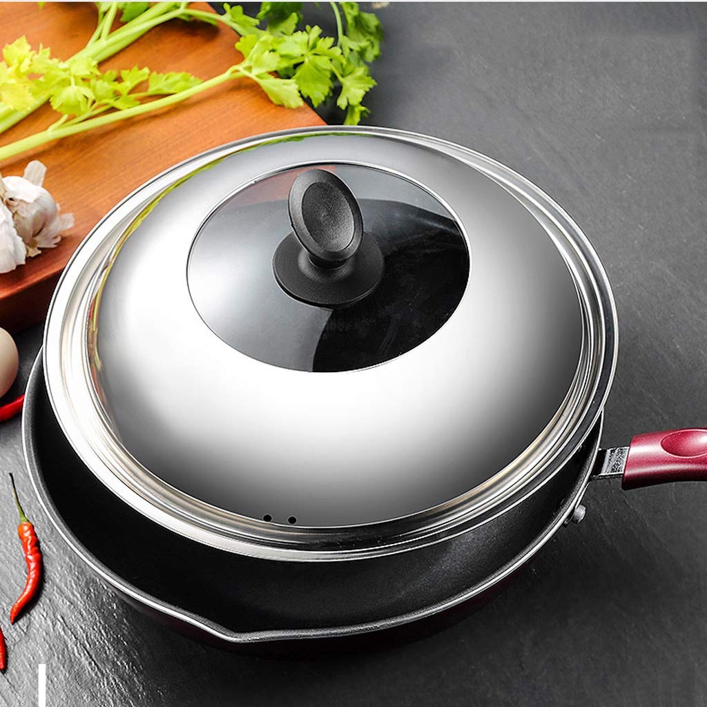 Couvercle,Couvercles de Casserole Couvercle de Casserole en Acier Inoxydable Couvercle de Wok en Verre trempé couvercles de Casserole de Remplacement de Grande Taille