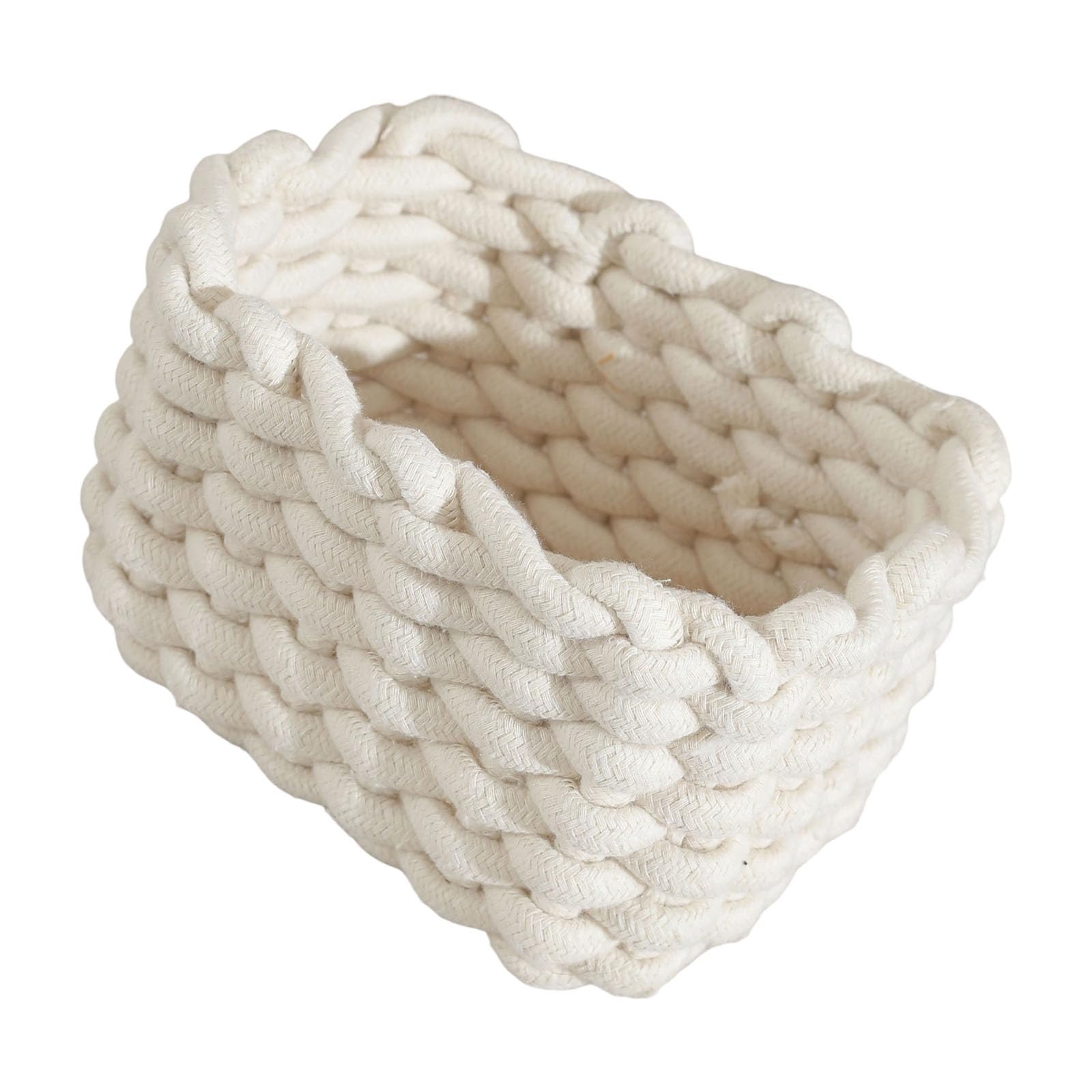 Artisanal Cotton Rope Decorative Basket Fabric Storage Planner for Telecommute Thin Kids Bedroom Answer Green Cloth Storage Basket