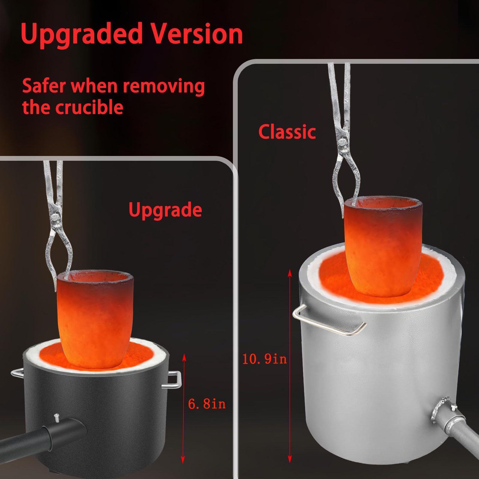 Schmelzofen-Set, 12KG Propan Schmelzofen Verbessert Sicherer Brennofen Schmelzen Gold Silber Kupfer Aluminium Metall Recycling für Schmuck Herstellung und Metallguss