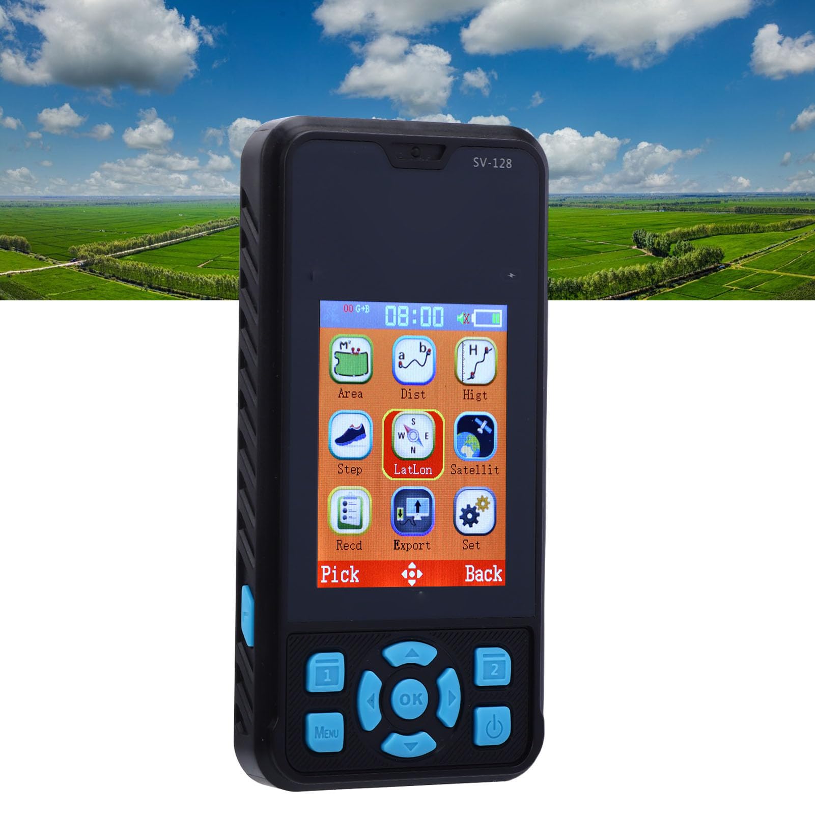 Compteur GPS Portatif, équipement D'arpentage Portable Multifonctionnel avec écran LCD de 2,4 Pouces et Batterie Haute capacité, pour la Mesure de Distance de Zone et