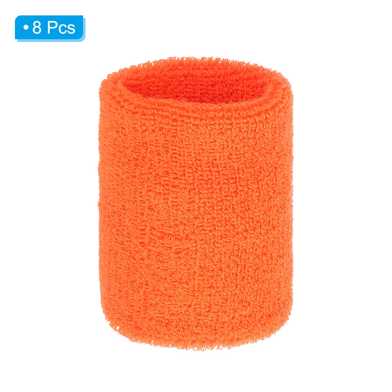 PATIKIL Wrist Sweatbands, 8Pack Sports Wristbands Sweatbands Wrist for Tennis Badminton Basketball Football Orange - Image 3