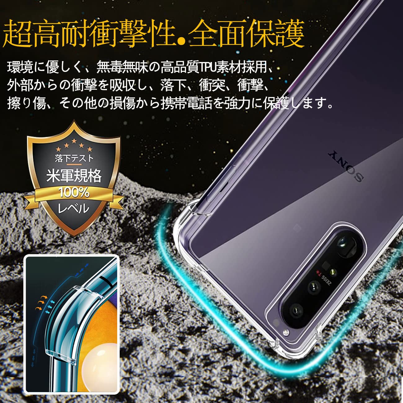 【SONY】Xperia 1 IV（SO-51C）新品ケース、ガラスフィルム付属 楽天市場】SONY Xperia 1 IV ケース 半クリア SO-51C | SOG06 ケース