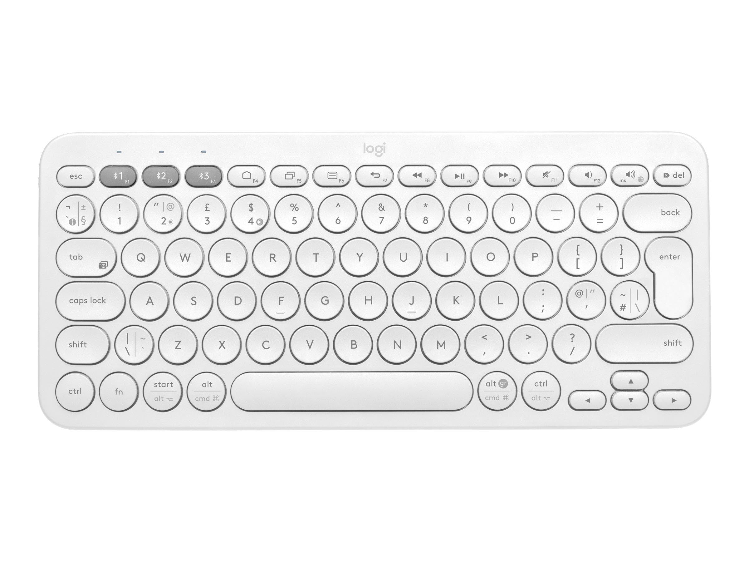 Logitech K380 Tastiera, Layout Tedesco Qwertz, Bianco