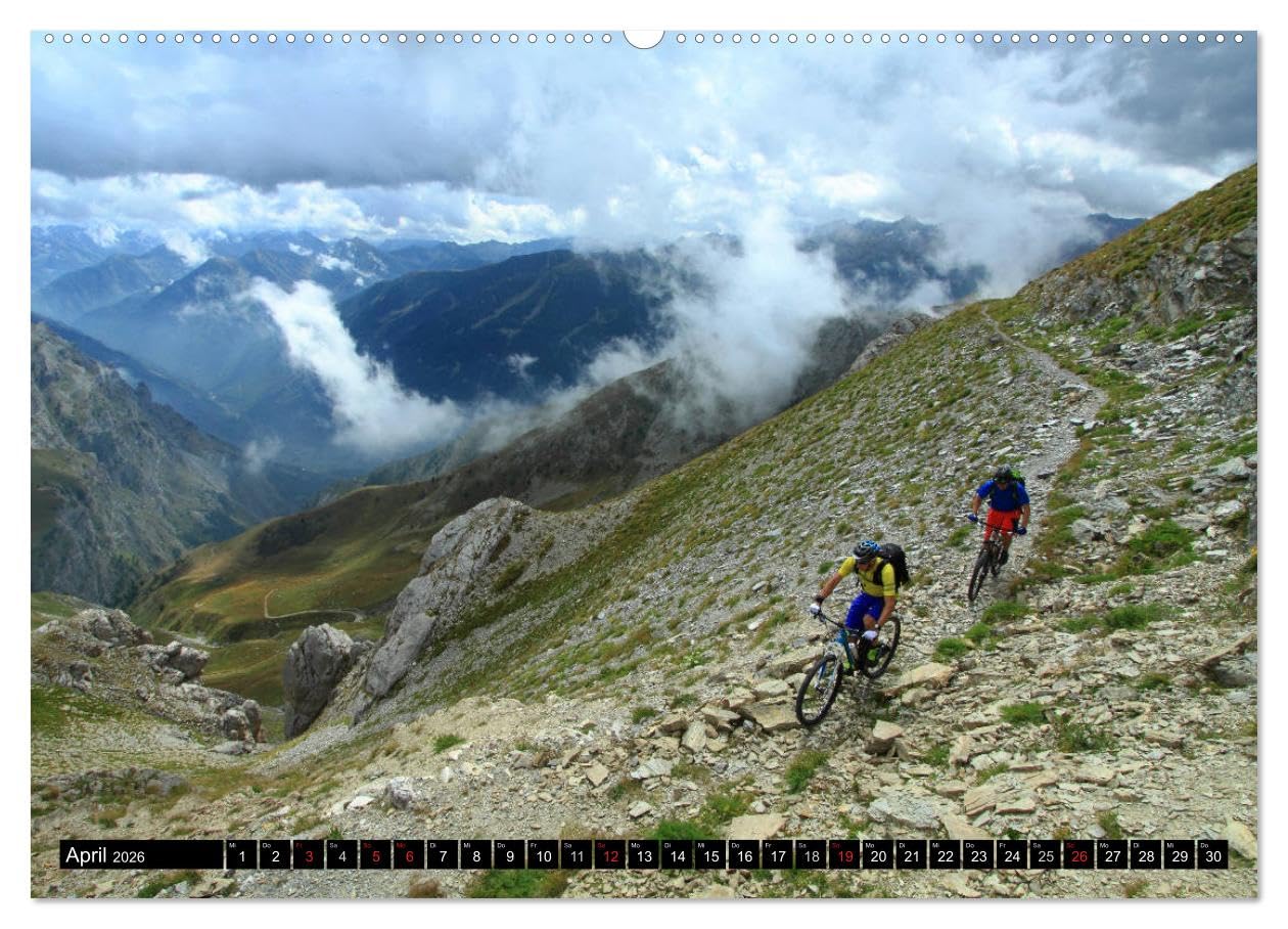 Mountainbike Traumpfade (Wandkalender 2026 DIN A2 quer), CALVENDO Monatskalender: 12 spannende Mountainbike Motive (CALVENDO Sport)