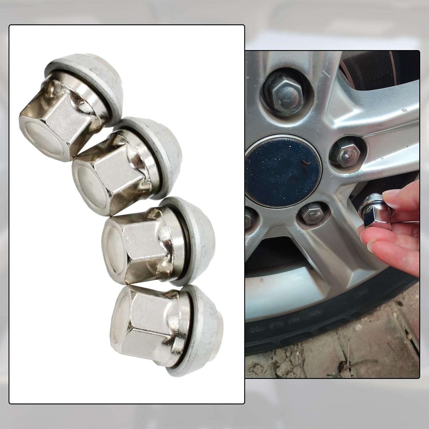 Raheem 1366029 Lot de 4 écrous de roue en alliage M12 x 1,5 mm en acier inoxydable pour Ford Fiesta Focus Mondeo Fusion C-Max Kuga Transit Connect Escort Puma Volvo C30 S40 V40 V50 C70 81EB1K024AB