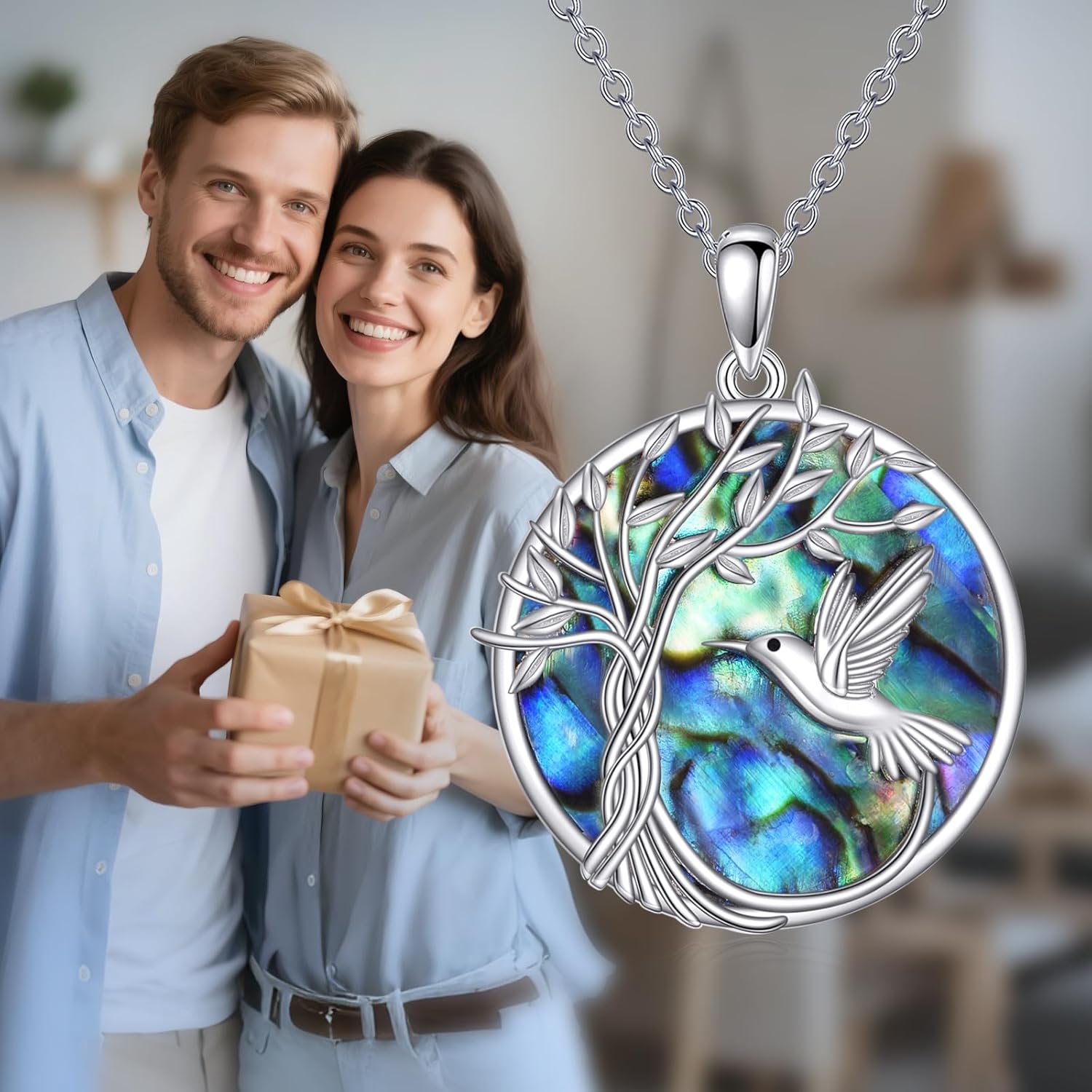 Hummingbird Necklace S925 Sterling Silver Tree of Life Pendant Animal Jewelry Gifts for Women Men - Image 6
