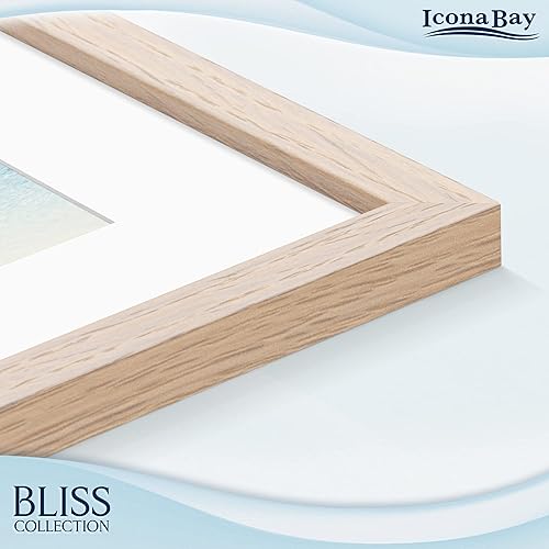Miniatura 4 de Icona Bay - Portarretratos de roble claro de 8 x 10 pulgadas con paspartú extraíble para fotos de 5 x 7 - Marco de madera de ingeniería de estilo
