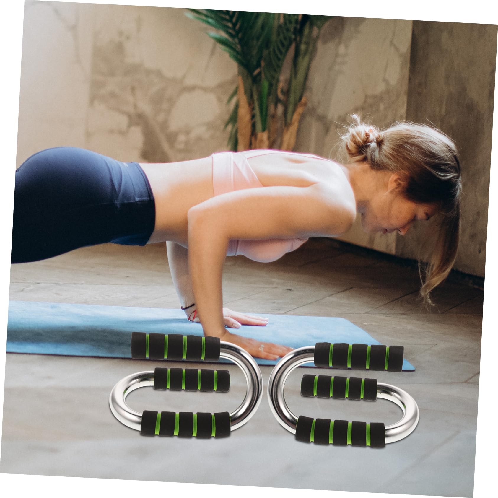 ARTSEWPLY 1pair Portable Push- Grip Bars for Upper Body Strength Training Arm Chest Equipment for for Men Women