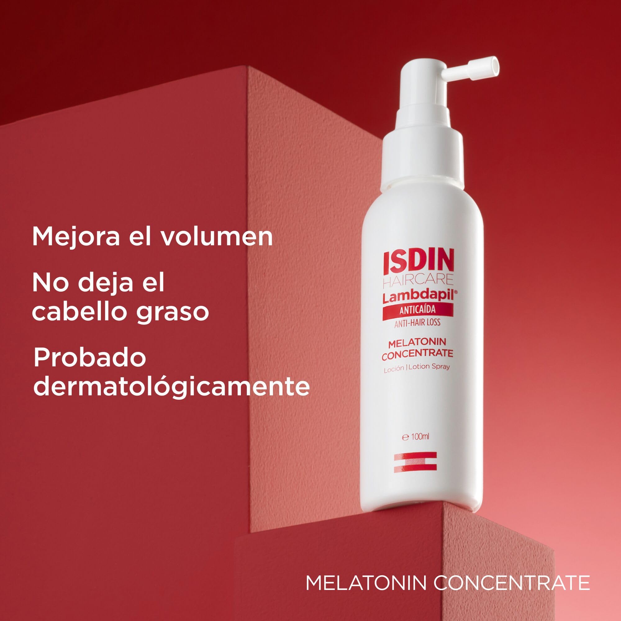 ISDIN HAIRCARE ANTICAÍDA LambdapilAnticaída Loción, Loción Anticaída Que Ayuda A Reforzar El Cabello Y Reducir Su Caída, Mejora El Volumen, Con Melatonina, Biotina y Adenosina - 100 ml
