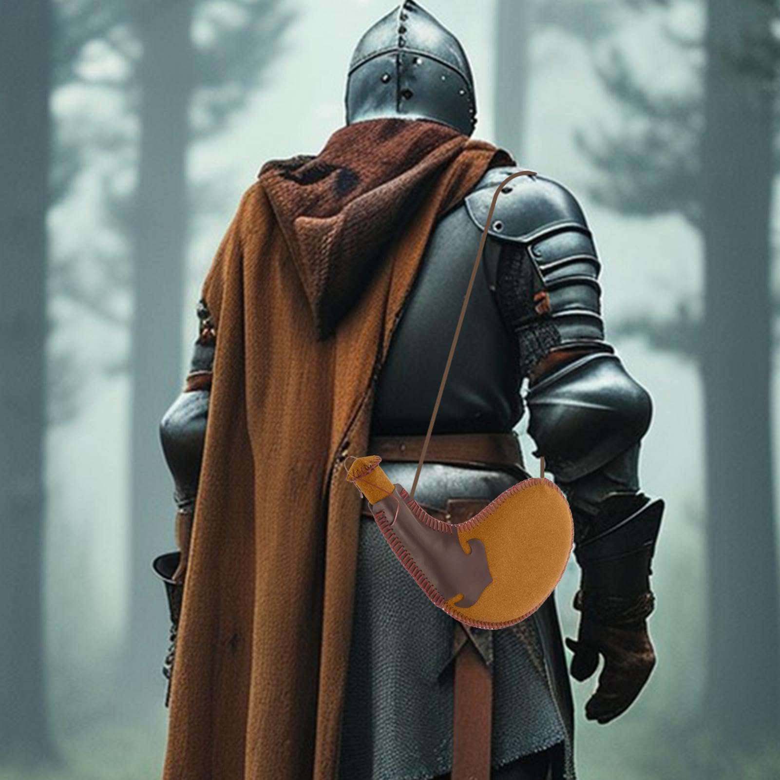 Ancient Water Bag - Dancing Performance Prop, Vintage Leather Water Bag Outdoor Use | Durables And Lightweight Water Carrier, Perfects For Camping Hiking Historical Reenactments Classic Ancients Style