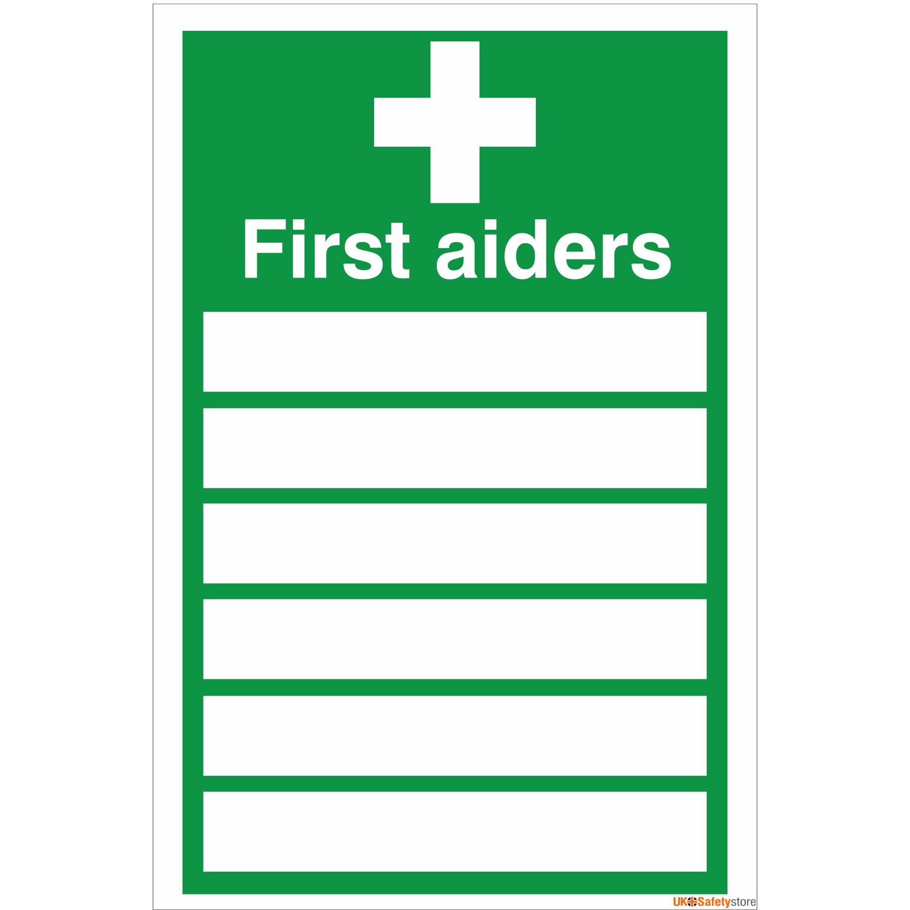 UK Safety Store FA.19W-SA First Aiders Sign 150mm x 200mm - Self Adhesive