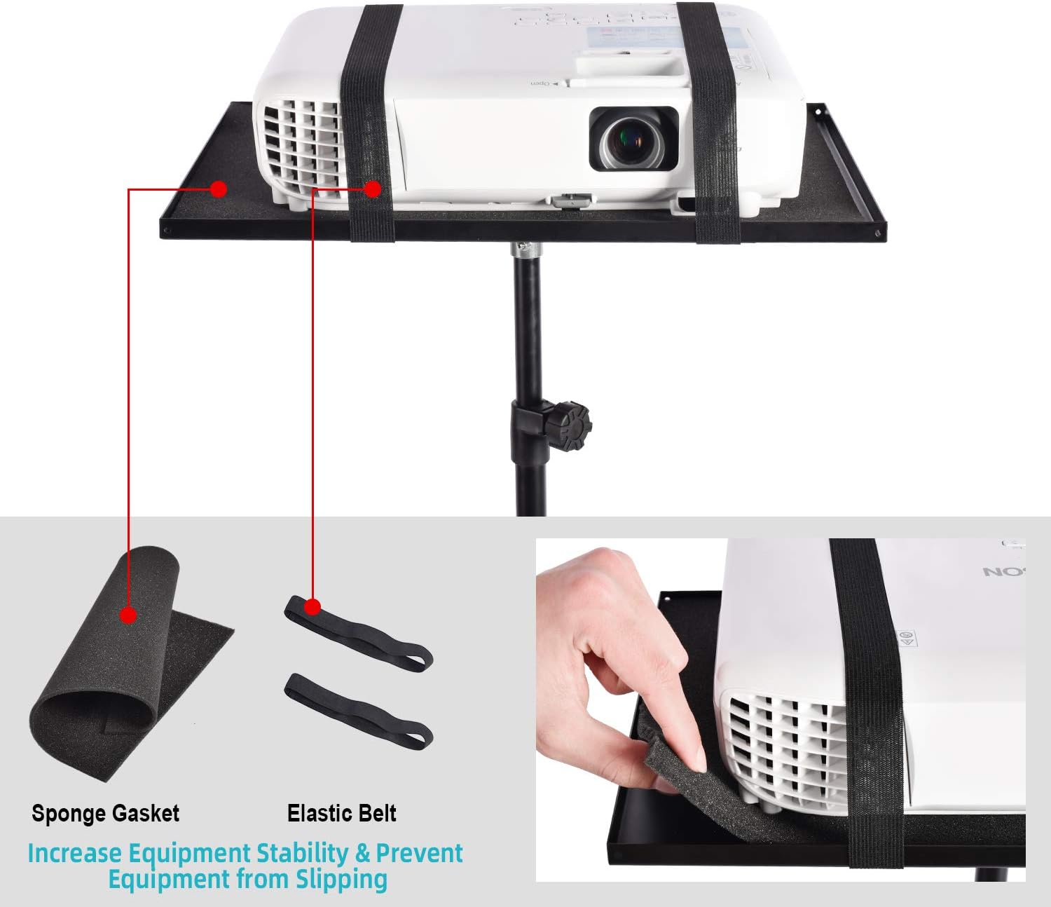 Exсluѕіvе Sресіаl AkTop Pro Laptop Projector Tripod Stand, Universal Laptop Floor Stand Adjustable Tall 23 to 46 Inch, Foldable Computer DJ Equipment Holder Mount, Perfect for Stage or Studio with Portable Travel Bag