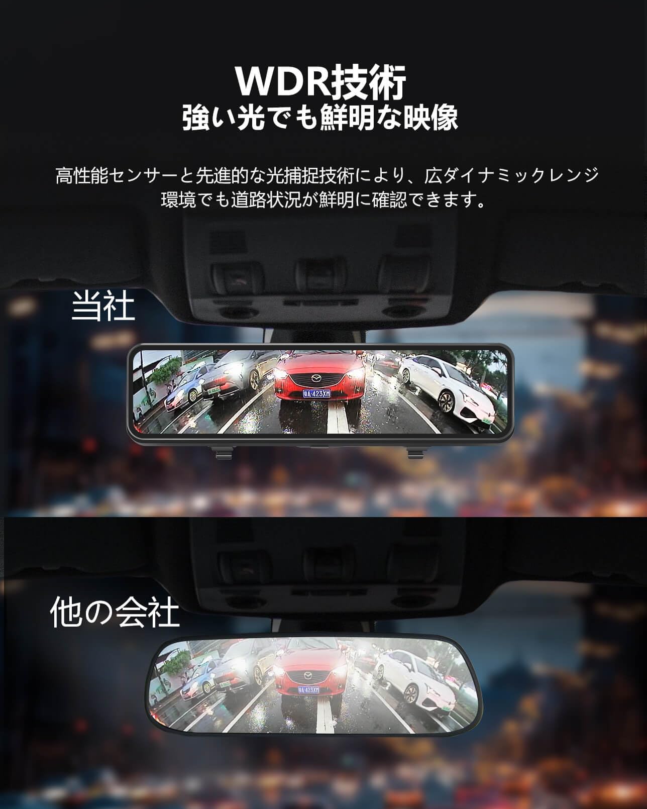 Amazon.co.jp: INSEETECH 4K 3カメラ ドライブレコーダーミラー型 前後