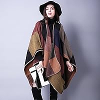 Vista 70 de Poncho chal para mujer, suéteres suaves y cálidos para mujer, parte delantera abierta, poncho de viaje para otoño, invierno y primavera