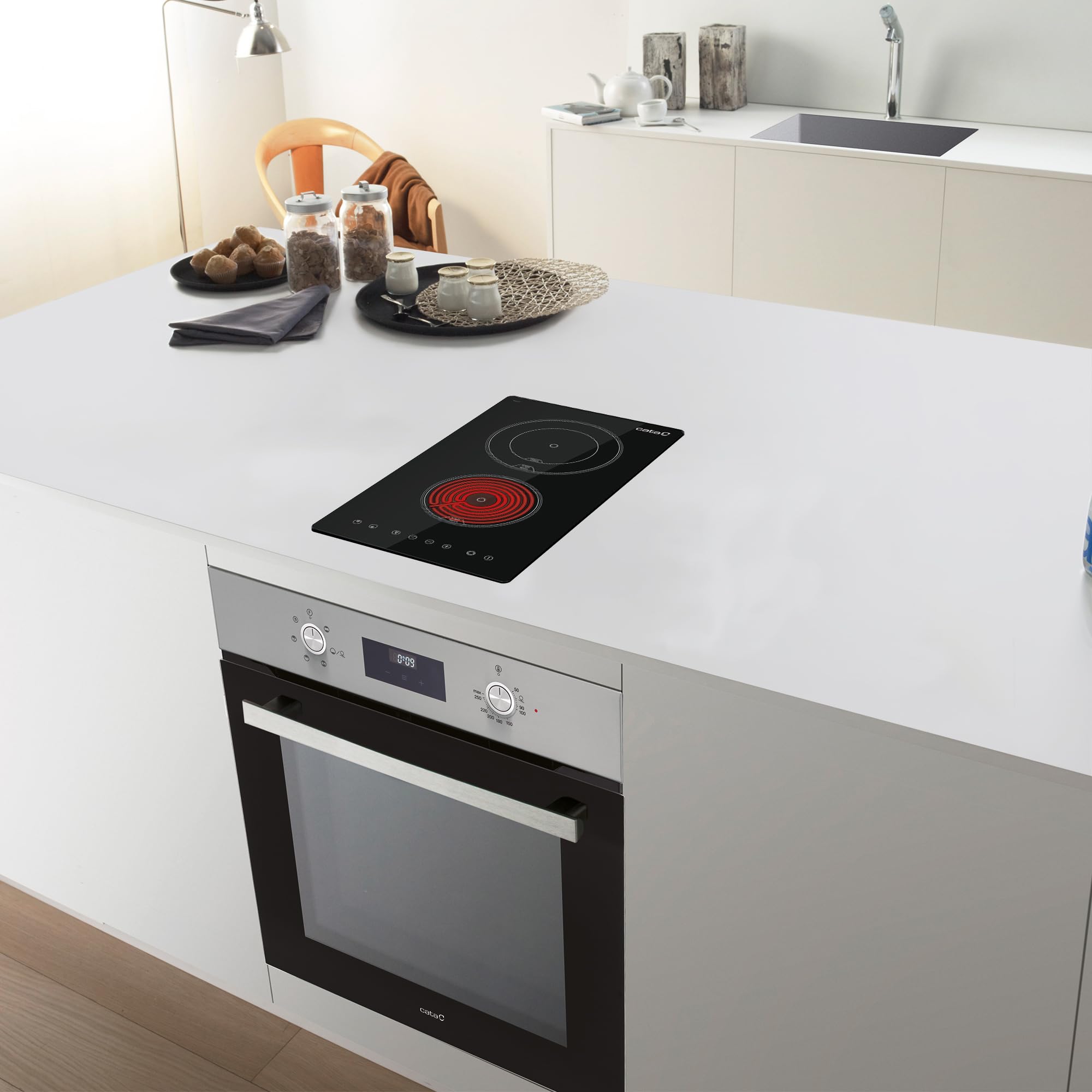 Image secondaire de Plaque Vitrocéramique CATA TD 3002 BK - 2 Zones de Cuisson Tactiles