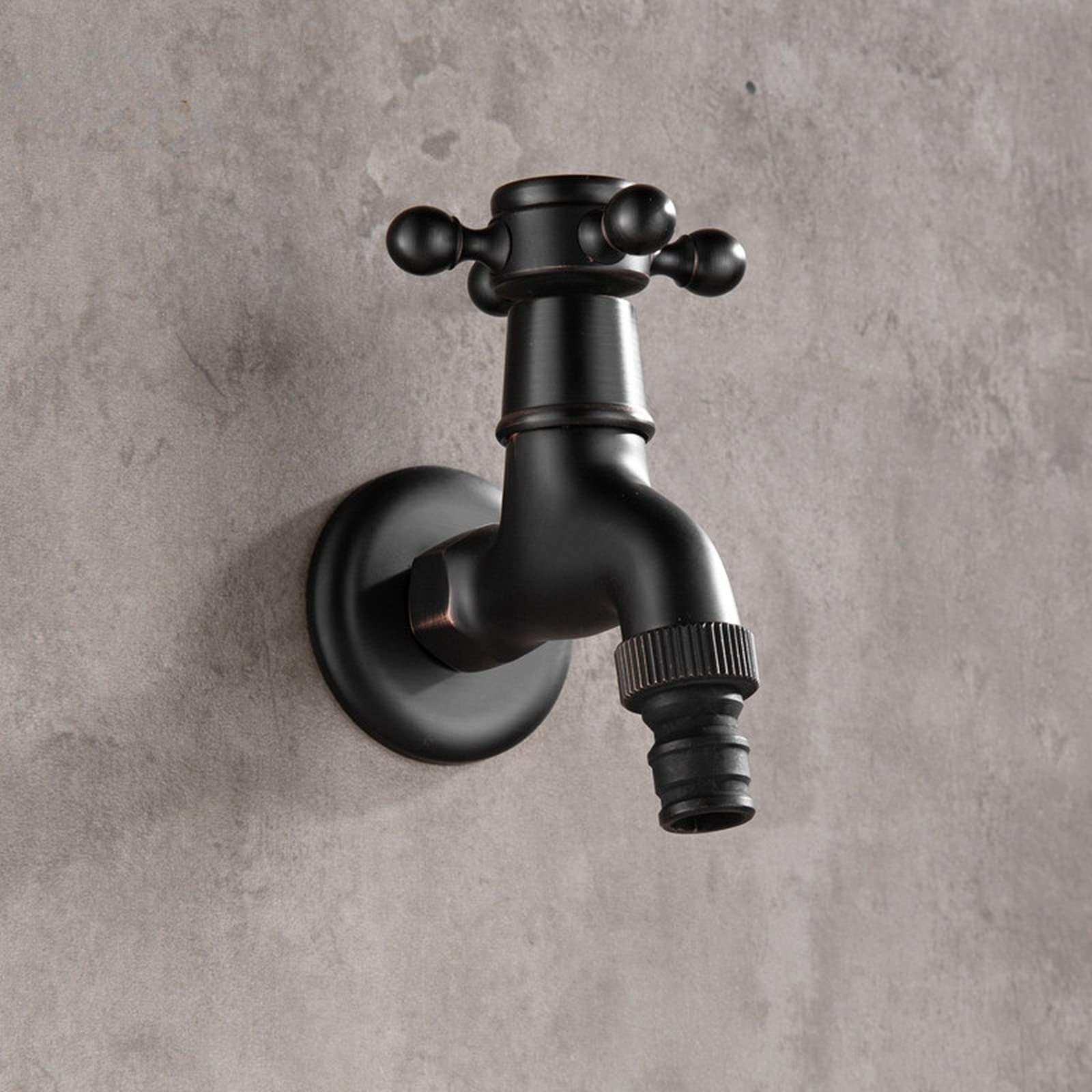 ZYCHSJXA Brass Black Faucet Bathroom Washing Machine Mop Taps Toilet Corner Tap Garden Outdoor Mixer Double Using
