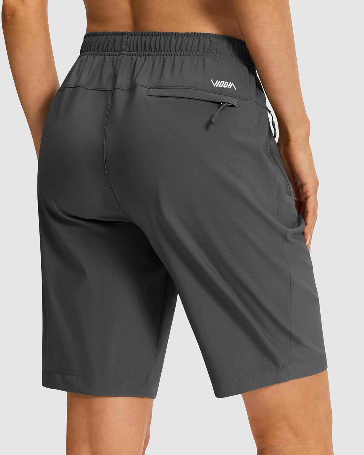 Viodia Women's 9''/11'' Hiking Shorts Long Bermuda Lightweight Shorts Quick Dry Athletic Golf Shorts with 3 Zipper Pockets