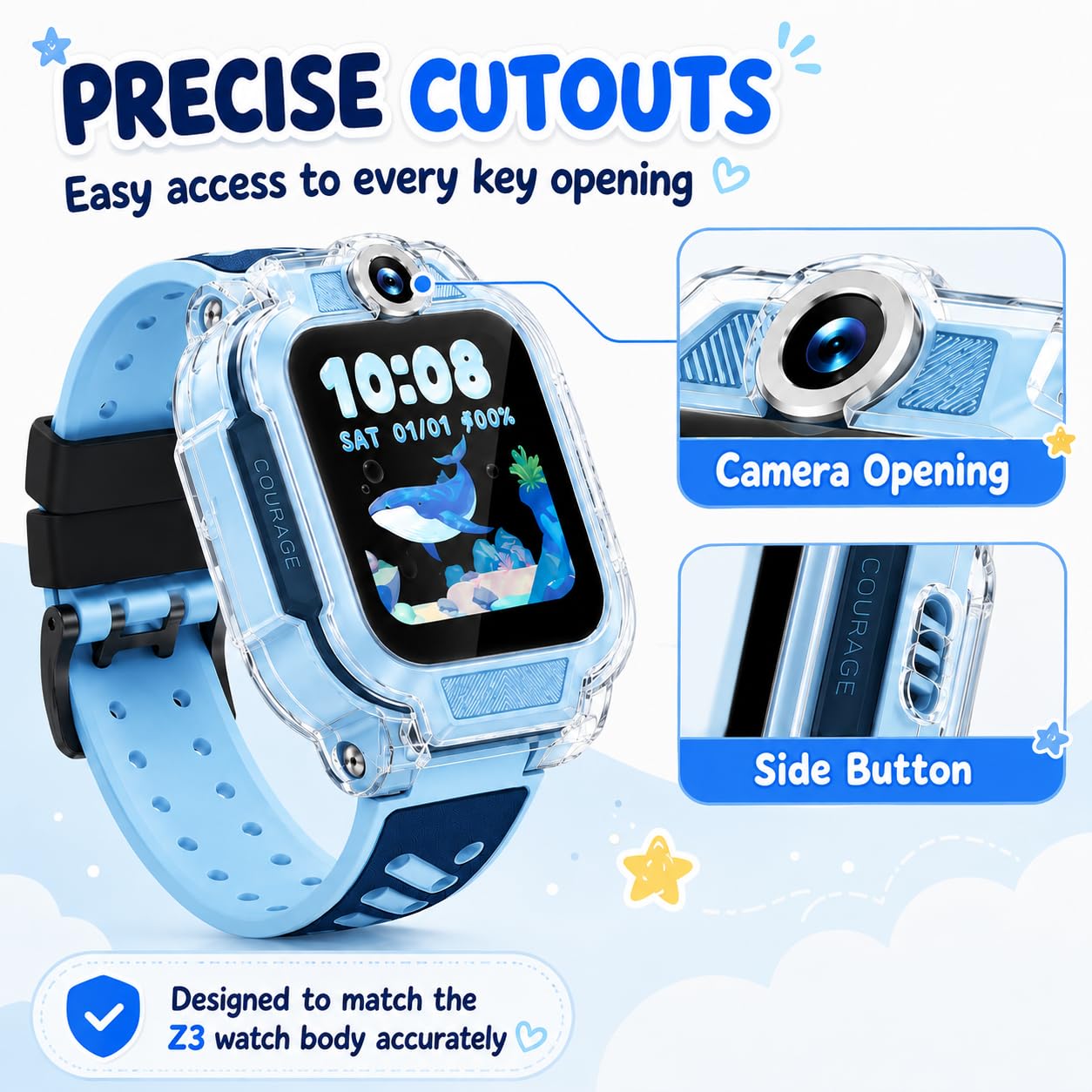 Etui kompatybilne z telefonem Imoo Watch Phone Z3, ultracienkie, miękkie, powlekane TPU, etui ochronne, akcesoria do telefonu Imoo Watch Phone Z3, 2 sztuki, przezroczyste