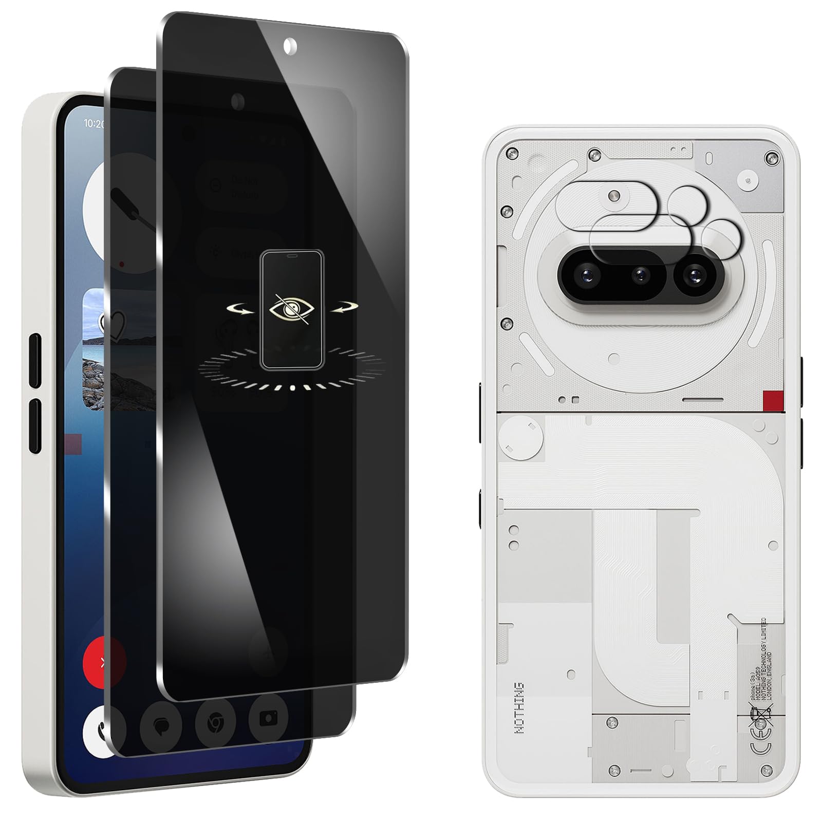 Amazon | 【2+2枚】nothing phone 3a ガラスフィルム 180°覗き見防止