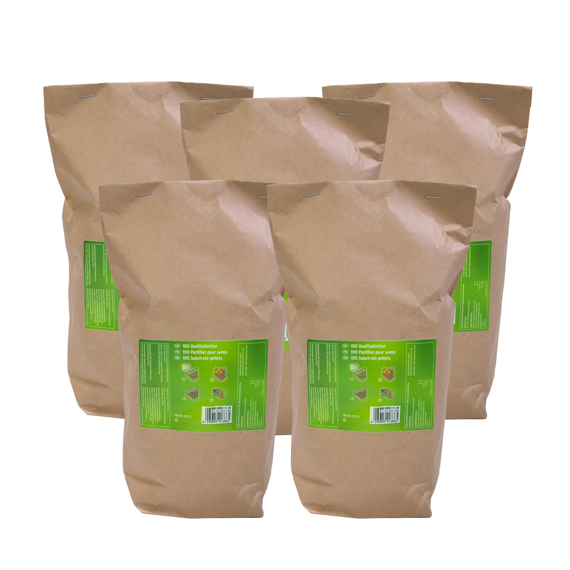 mgc24 Quelltabletten 500 Stück – Anzuchttabletten Ø 36mm für Saatgut & Stecklinge – nährstoffreiche Kokos-Quelltabs für einfache Pflanzenanzucht im Garten & Gewächshaus