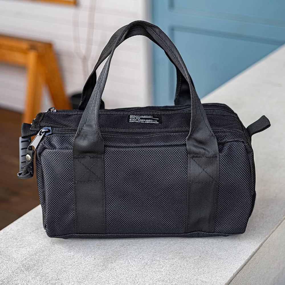 Bigman BMB-01 Tool Bag, Tool Box, Tool Storage, Storage Bag, Portable, Fabric, Durable, DOUBLE ZIPPER BAG1, Black