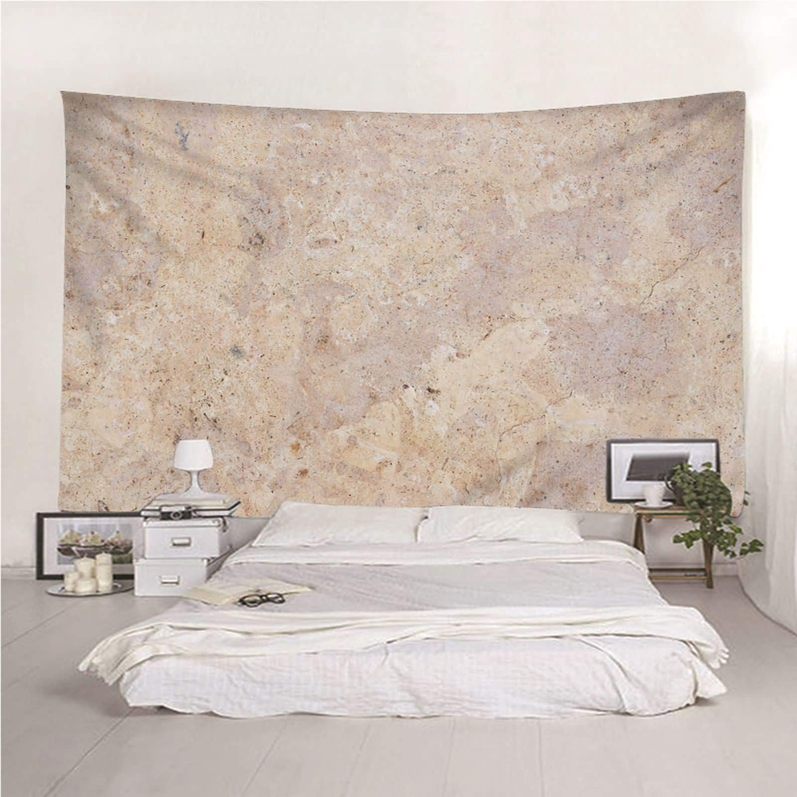 Tapiz Tela 260x240CM,Patrón de Mármol Tapiz de Tela Pared Poliéster Beige