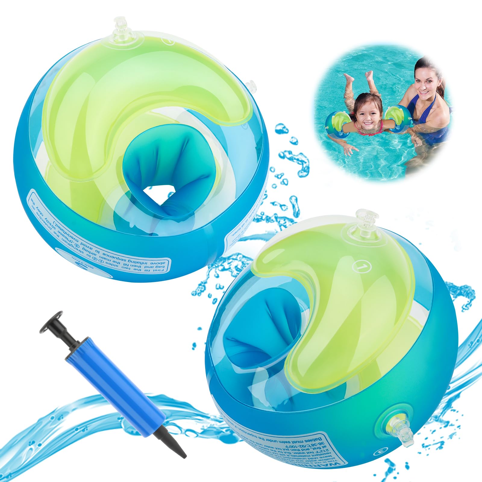 Manguitos de natación para niños (S 1 – 4 años), Ayuda de natación a Partir de 1 – 4 años para niños y niñas, Dispositivo Swimsafe para Principiantes, Flotador bebé, Discos de natación