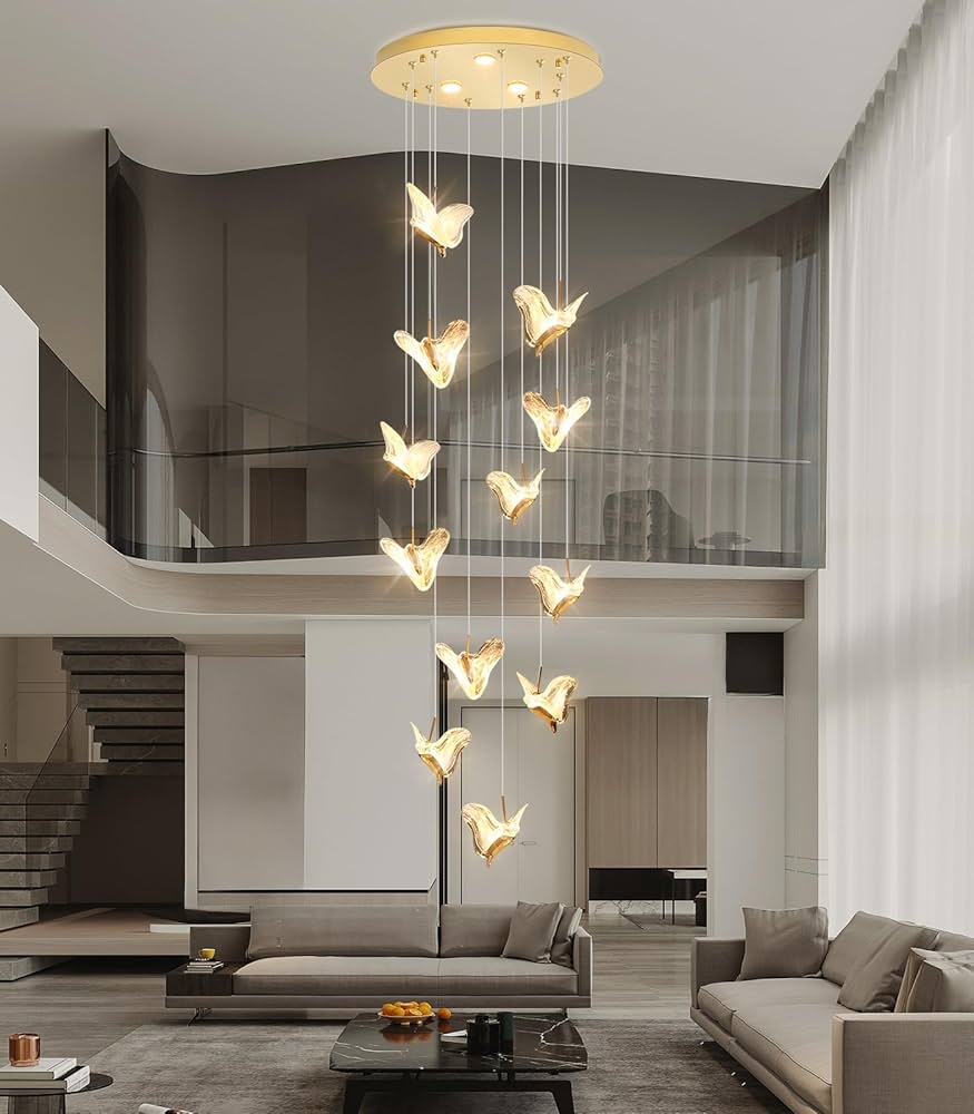 dolria LED Bubble Crystal Chandeliers for Entryway Living