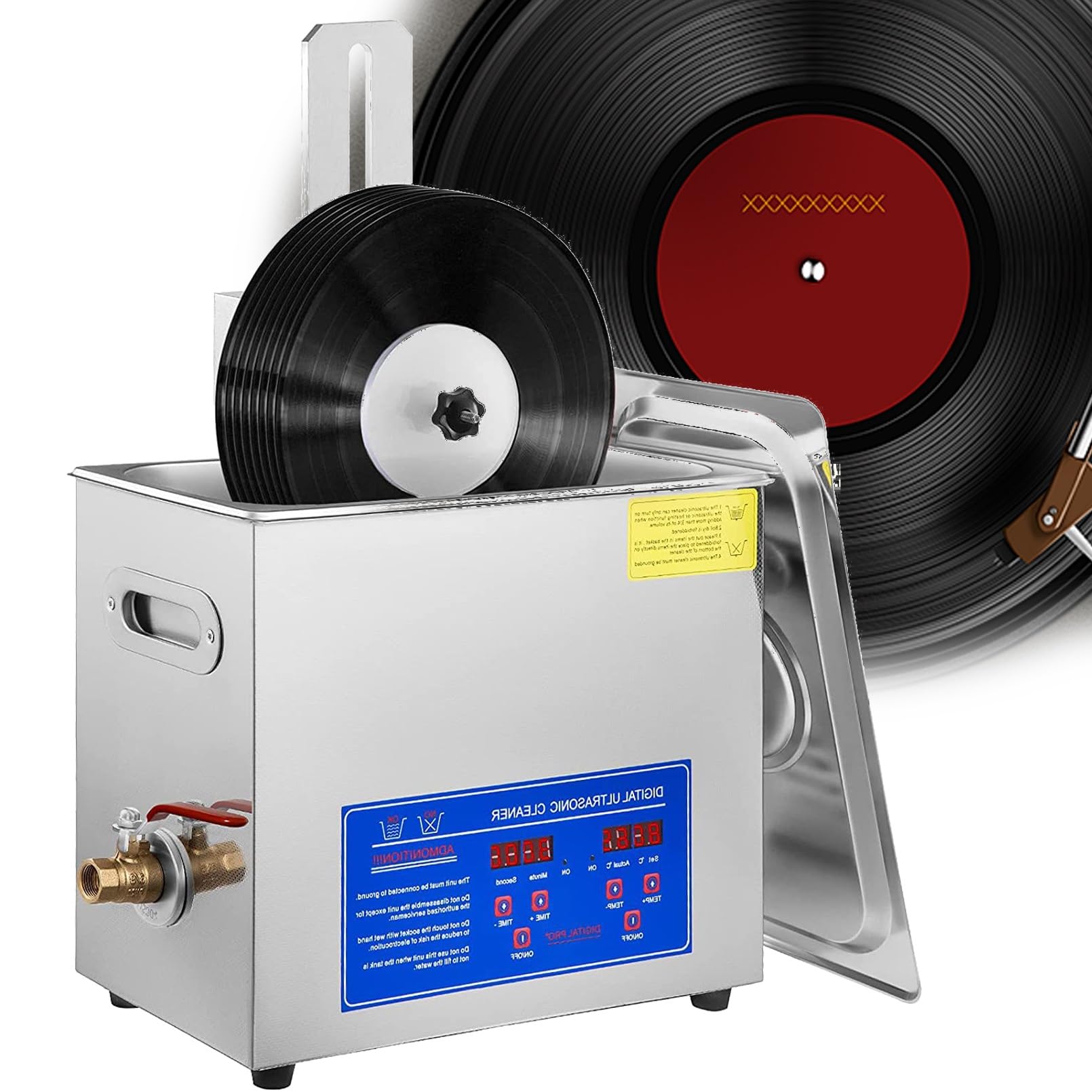 Limpiador ultrasónico para Discos de Vinilo, Limpiador ultrasónico para Joyas de Plata, Limpiador sónico, máquina de Limpieza ultrasónica, Kit de Limpieza de Gafas